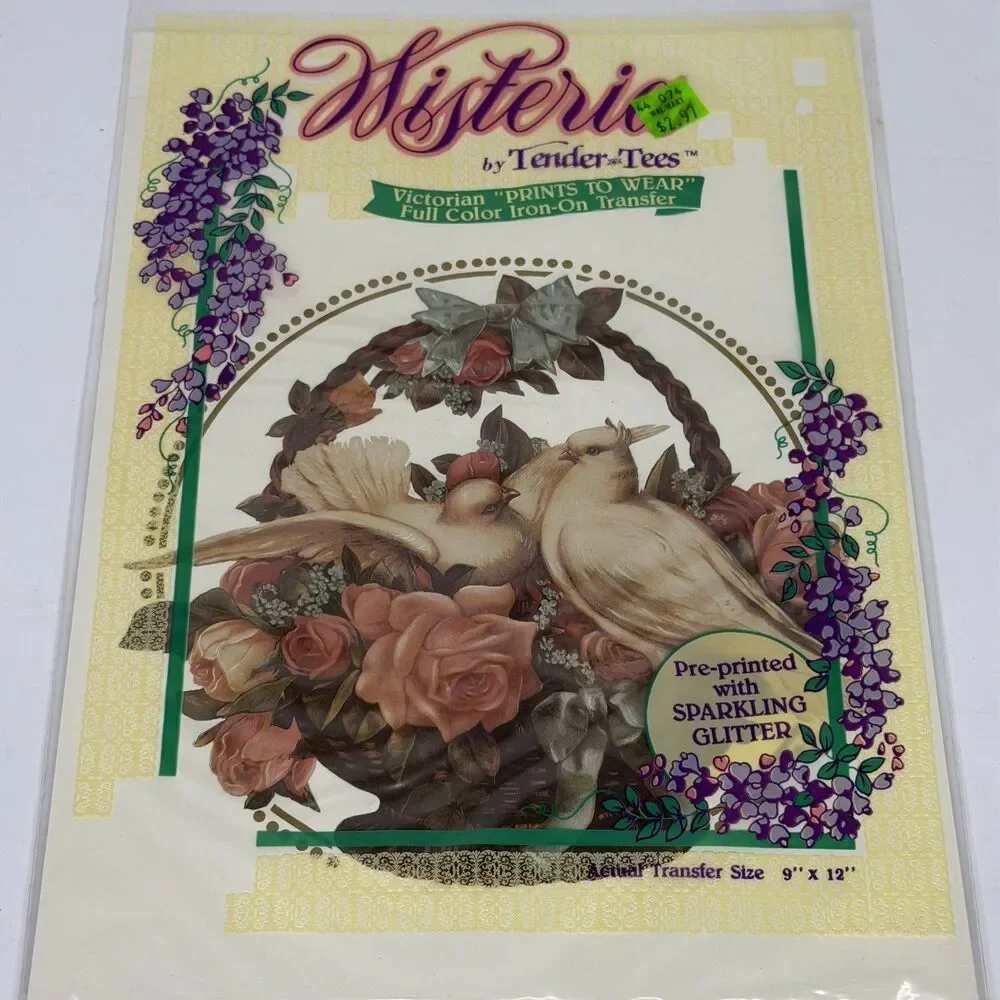 Lot of 3 Wisteria by Tender-Tees color iron-on transfers Victorian Angel Cherubs